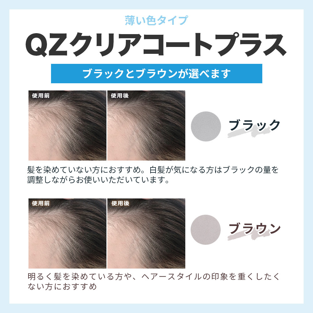 増毛スプレーQZは、ただ隠すだけの増毛スプレーじゃない！理由は・・毛穴詰まりによる抜け毛増加の心配不要！頭皮改善の第一歩がQZ増毛スプレーです！